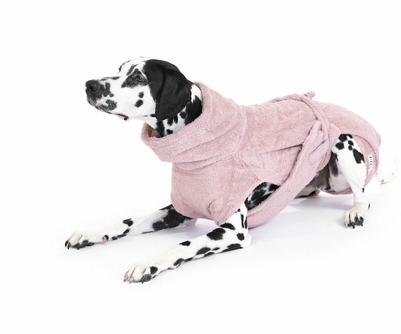 Lill’s Hundebademantel aus Bio-Baumwolle “pink berry” Lill's Hundebademantel aus Bio-Baumwolle "pink berry"